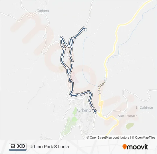Percorso linea bus 3CD