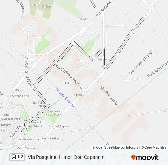 62 Bus Line Map