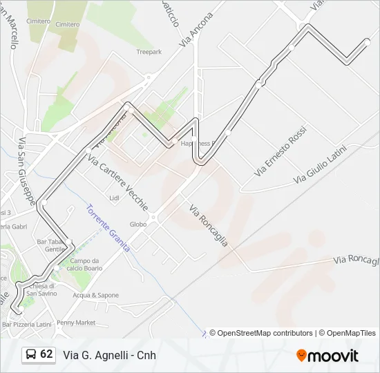 62 Bus Line Map