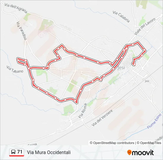 71 Bus Line Map