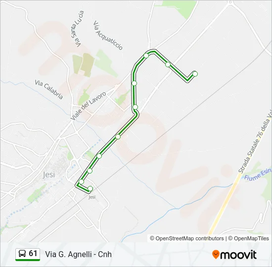 61 Bus Line Map