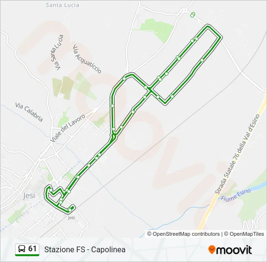 61 Bus Line Map