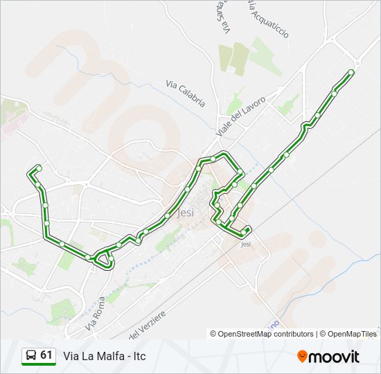 Percorso linea bus 61