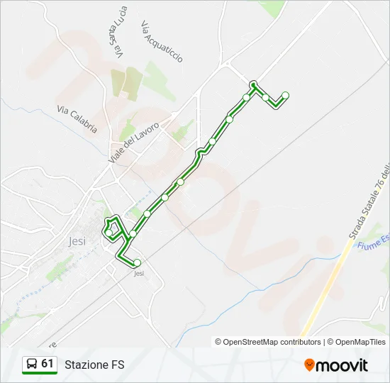 61 Bus Line Map