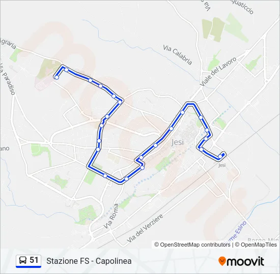 51 Bus Line Map