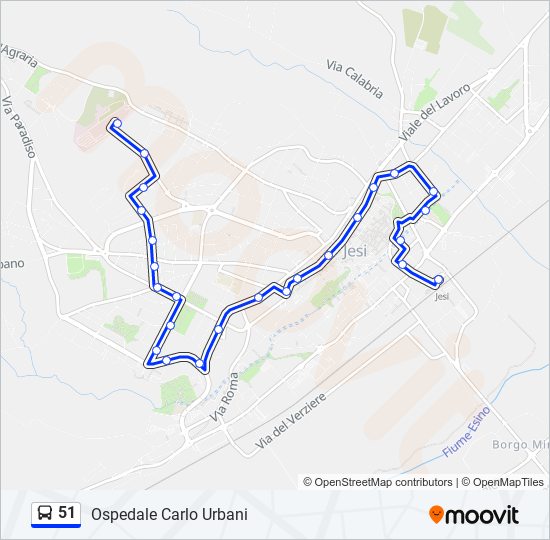 51 bus Line Map