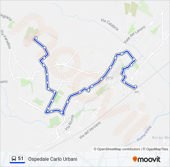 51 Bus Line Map