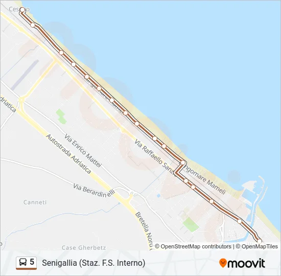 5 Bus Line Map