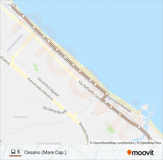 5 Bus Line Map