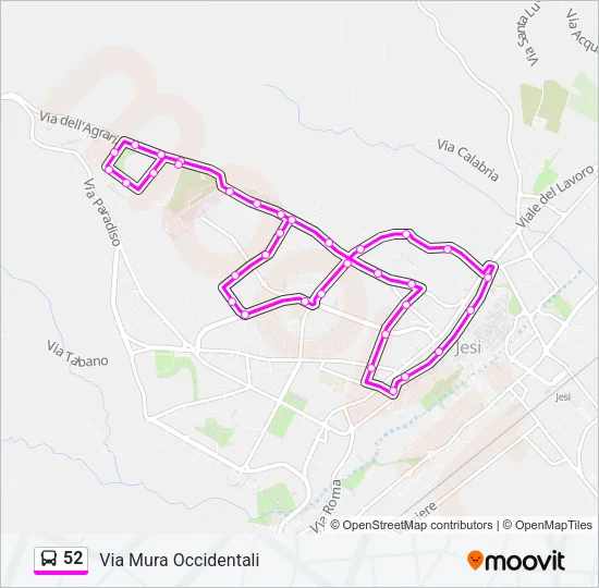 52 Bus Line Map