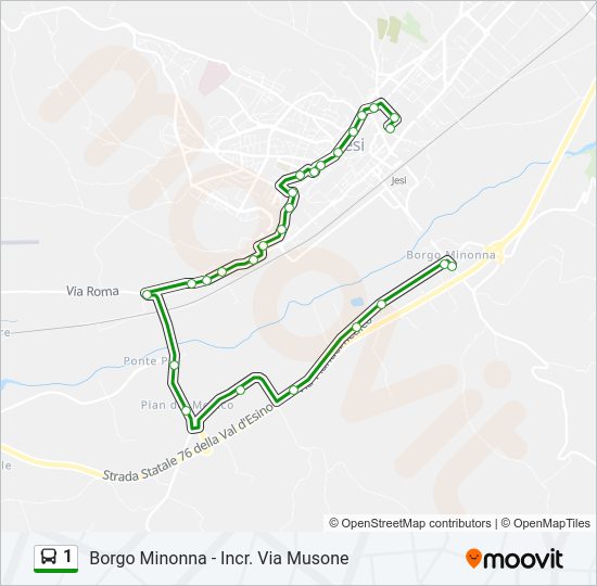 Percorso linea bus 1
