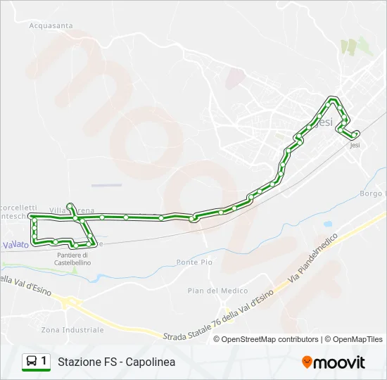 1 Bus Line Map