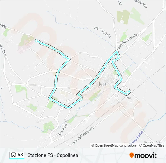 53 Bus Line Map