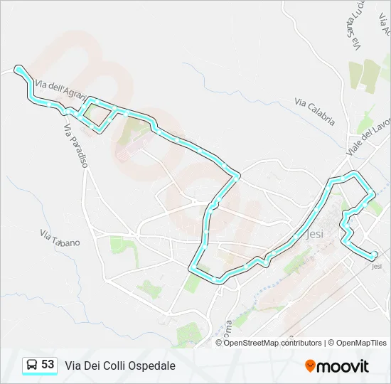 53 Bus Line Map