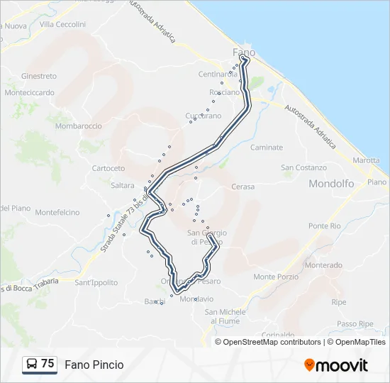 75 Bus Line Map