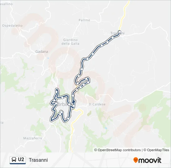 Percorso linea bus U2