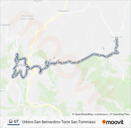 Percorso linea bus U7