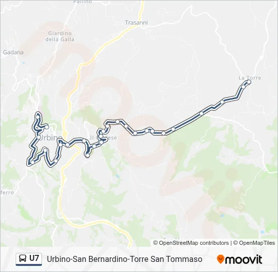 Percorso linea bus U7