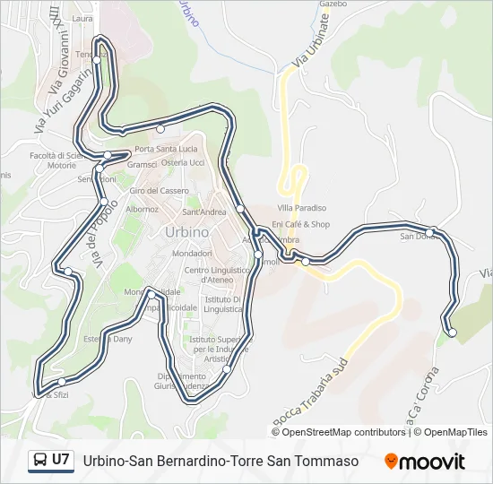 Percorso linea bus U7