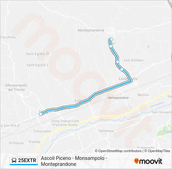 25EXTR Bus Line Map