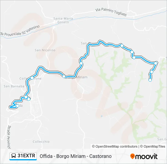 31EXTR Bus Line Map