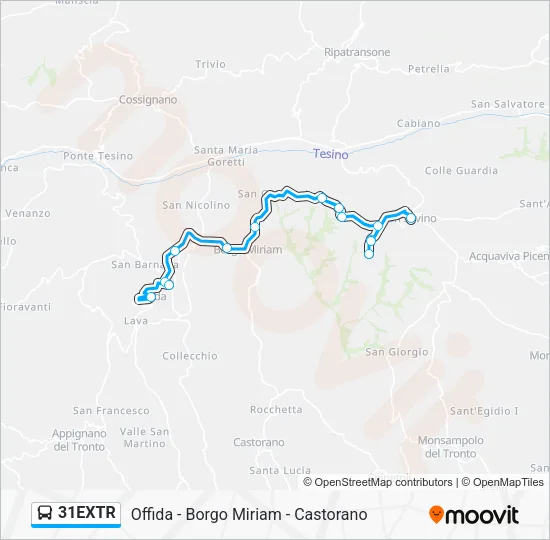 31EXTR Bus Line Map