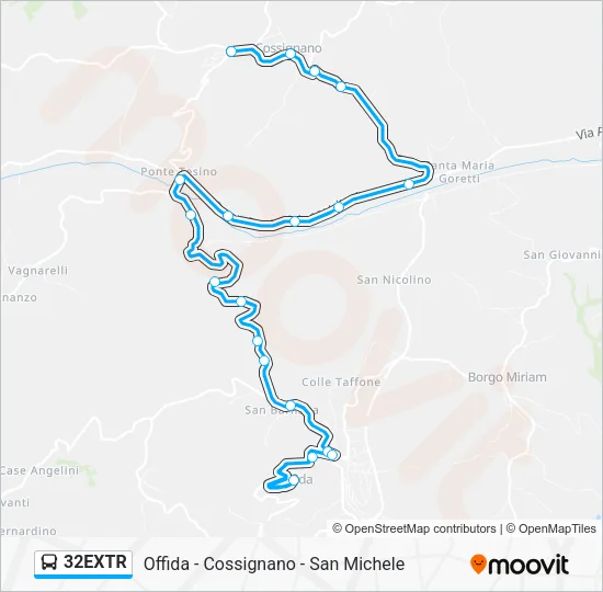 32EXTR Bus Line Map