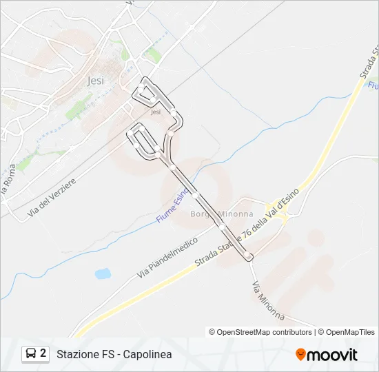 2 Bus Line Map