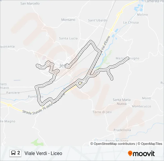 2 Bus Line Map
