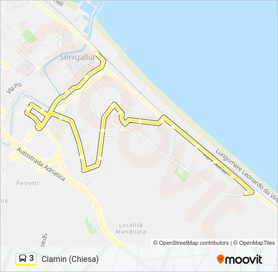 3 Bus Line Map