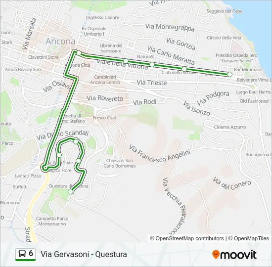 6 Bus Line Map
