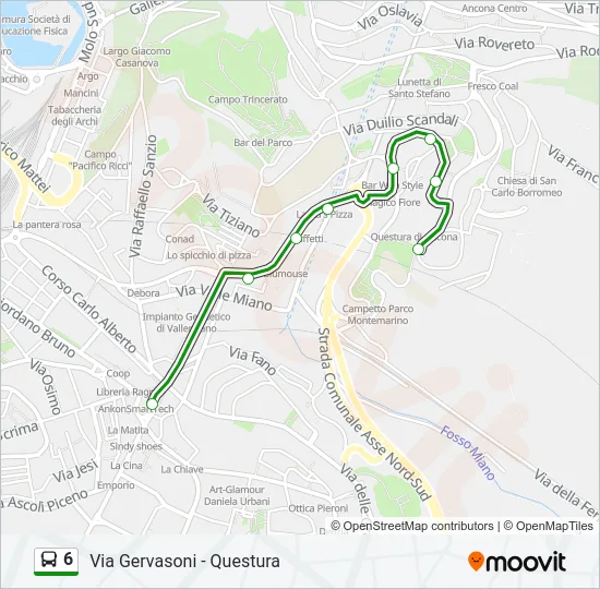 6 Bus Line Map
