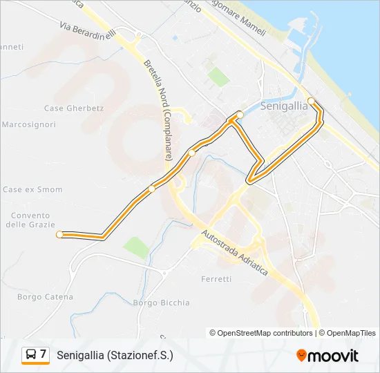 7 Bus Line Map