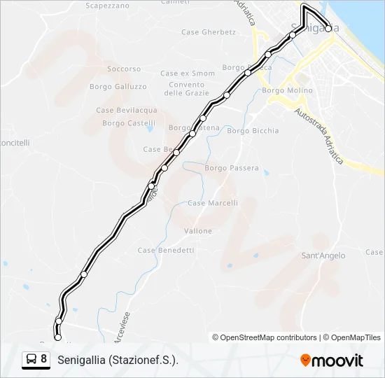 8 Bus Line Map