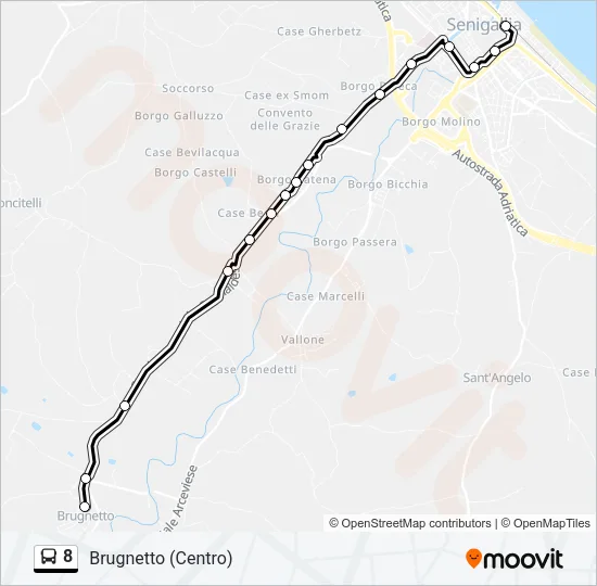 8 Bus Line Map