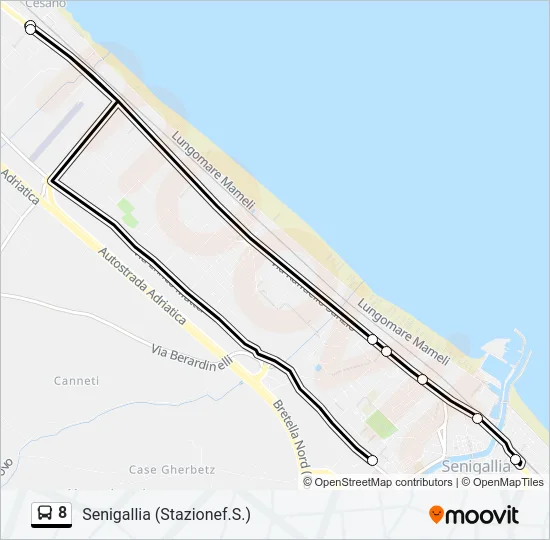 8 Bus Line Map