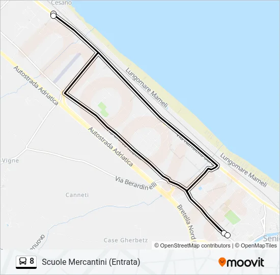 8 Bus Line Map