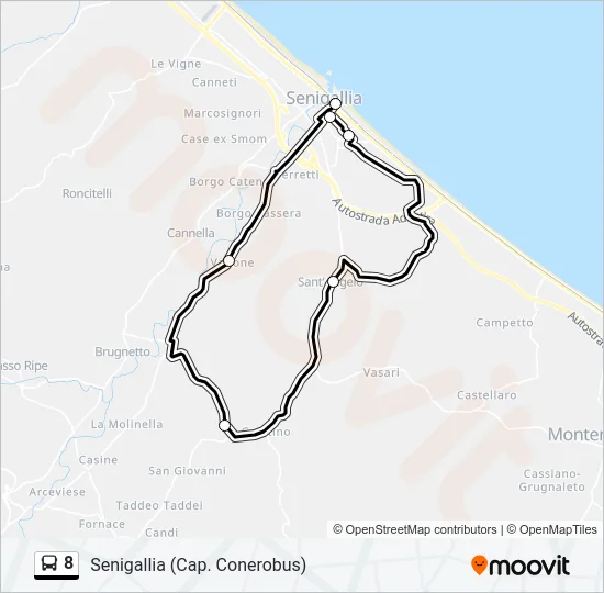 8 Bus Line Map