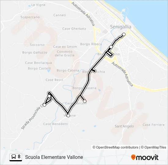 8 Bus Line Map