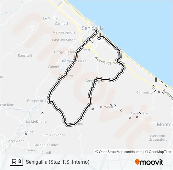 8 Bus Line Map