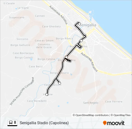 8 Bus Line Map