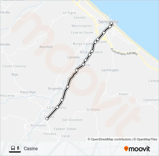 8 Bus Line Map