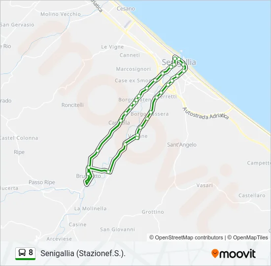 8 Bus Line Map