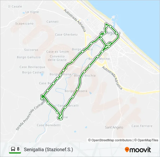 8 Bus Line Map