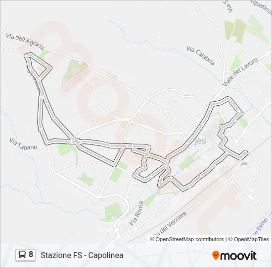 8 Bus Line Map