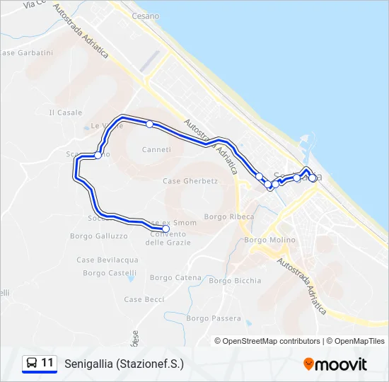 11 Bus Line Map