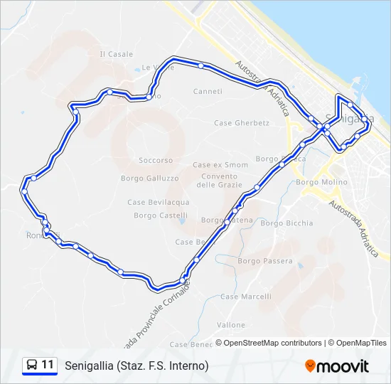 11 Bus Line Map