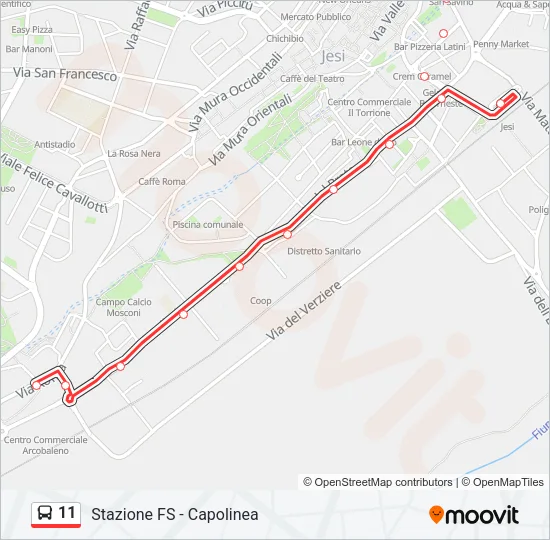 11 Bus Line Map