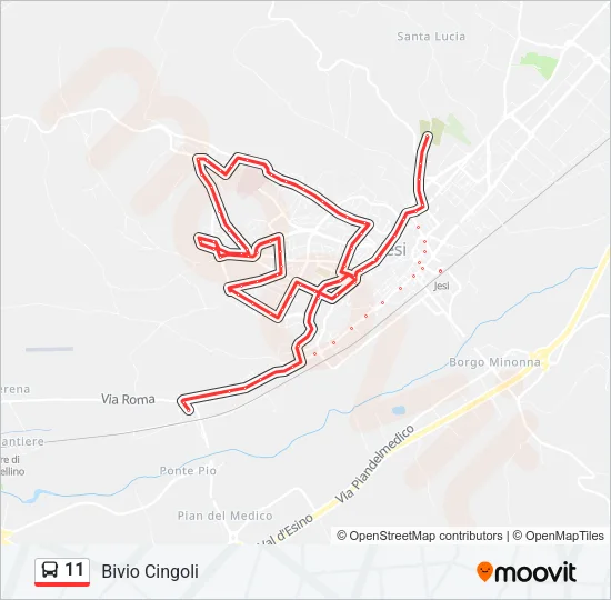 11 Bus Line Map