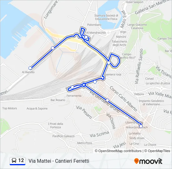 12 Bus Line Map